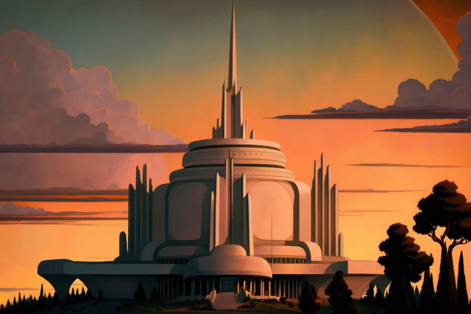 “Off-World Temple” - generated by
the author with MidJourney AI